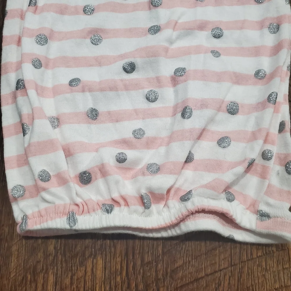 Gerber Baby Girl Cotton Sleep Sack Pink Striped Silver Sparkle Polka Dot Infant